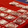 Patent coins on a table. 